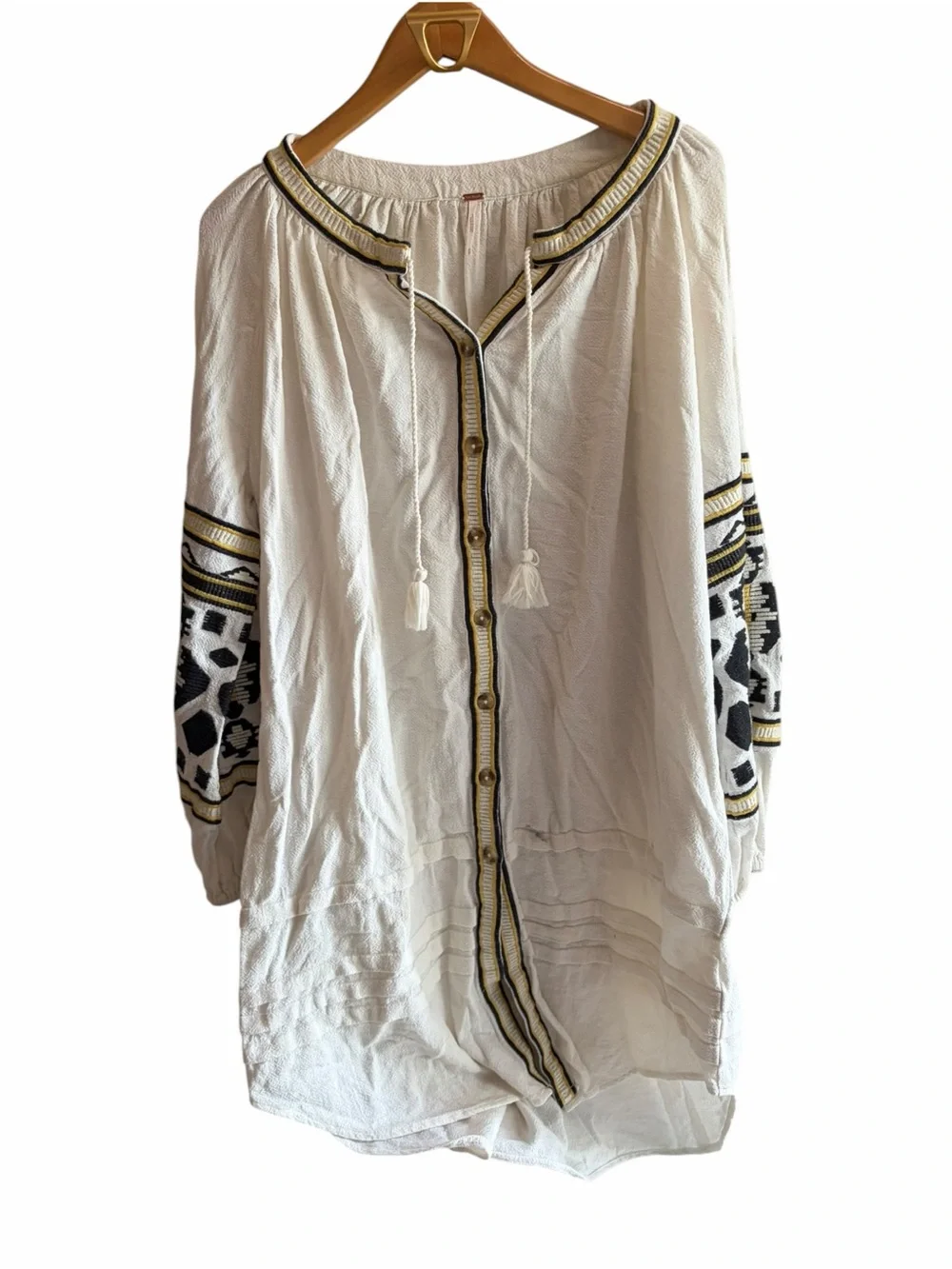 Free People | In the Clear Cotton Embroidered Tunic Dress RARE
